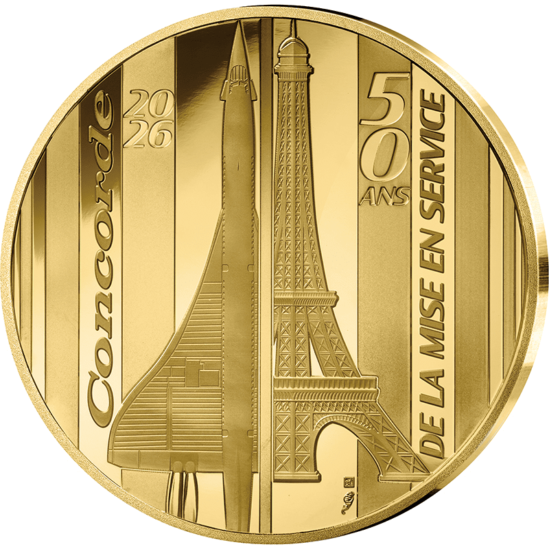 フランス 2026年 コンコルド商業飛行50周年 200ユーロ金貨 プルーフ
