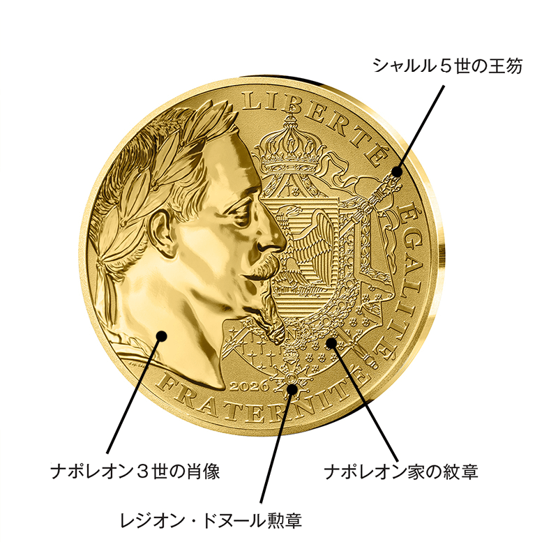 フランス 2026年 「ナポレオン金貨」 プレミアムコレクション 金貨3種
