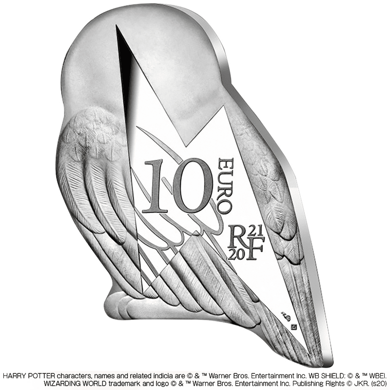 フランス 2021年 ハリー・ポッター 10ユーロ銀貨 (フクロウ型