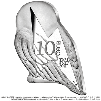 フランス 2021年 ハリー・ポッター 10ユーロ銀貨 (フクロウ型) プルーフ