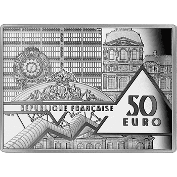 フランス 2021年 フランスの傑作芸術シリーズ ポンピドゥー・センター 「記憶の固執」 50ユーロ銀貨 プルーフ