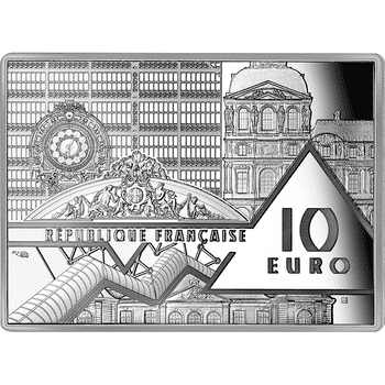 フランス 2021年 フランスの傑作芸術シリーズ ポンピドゥー・センター 「記憶の固執」 10ユーロ銀貨 プルーフ