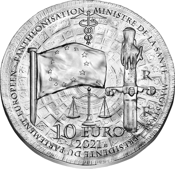 フランス 2021年 フランスの歴史を飾る女性たち シモーヌ・ヴェイユ 10ユーロ銀貨 プルーフ
