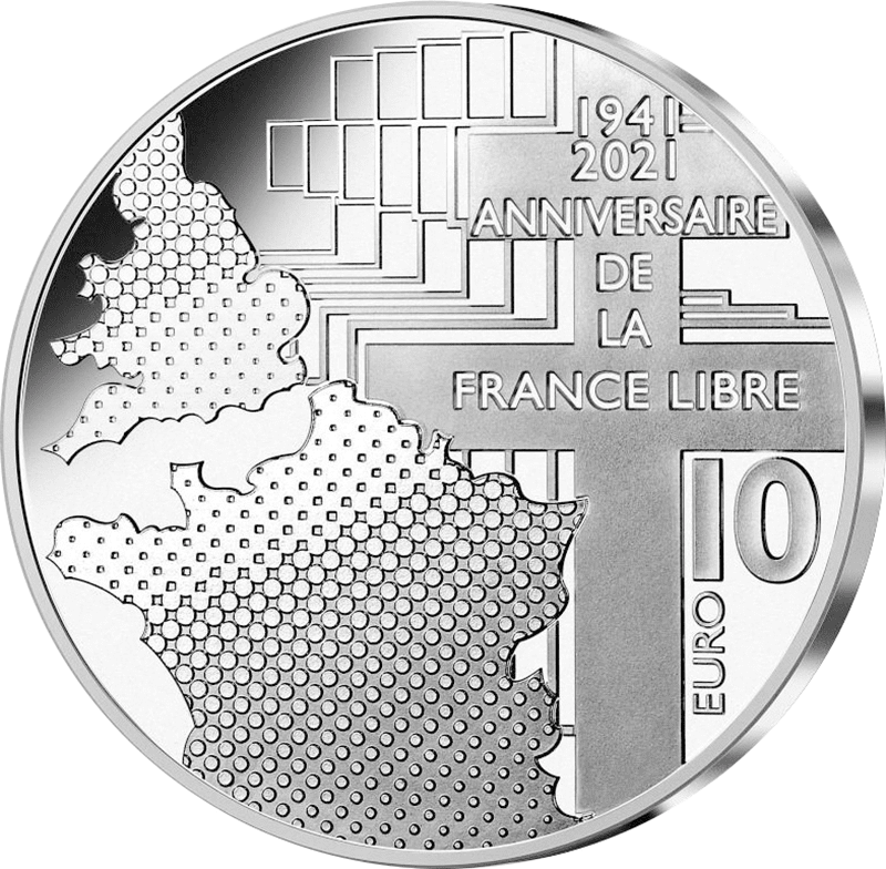 フランス 21年 自由フランス結成80周年 ド ゴール チャーチル 10ユーロカラー銀貨 プルーフ オンラインショップ 泰星コイン株式会社