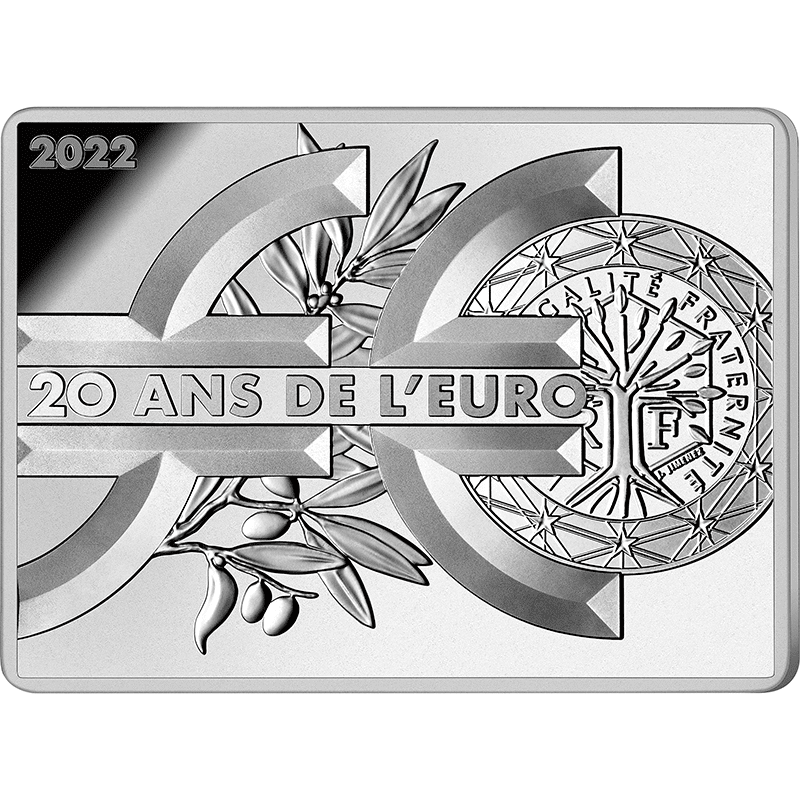 フランス 2022年 ユーロ導入20周年 種を蒔く人 10ユーロ長方形銀貨