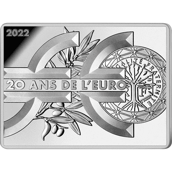 フランス 2022年 ユーロ導入20周年 種を蒔く人 10ユーロ長方形銀貨 プルーフ