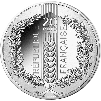 フランス 2022年 自然のシンボル 最終貨 麦の穂 20ユーロ銀貨 プルーフ