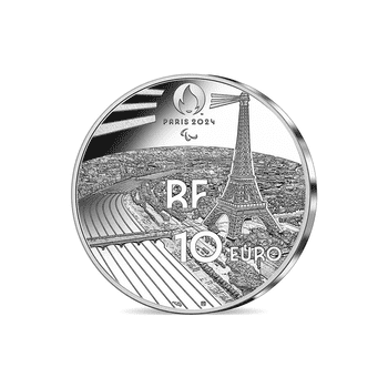 フランス 2022年 オリンピック・パラリンピック競技大会 パリ2024 公式記念コイン 第2貨 スポーツシリーズ カウントダウンコイン ブラインドサッカー 10ユーロ銀貨 プルーフ