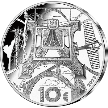 フランス 2023年 ギュスターヴ・エッフェル没後100周年 10ユーロ銀貨 プルーフ