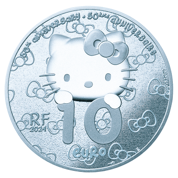 フランス 2024年 ハローキティ50周年公式記念コイン ＜F＞ハローキティ/日本/フランス 10ユーロ銀貨3種セット プルーフ