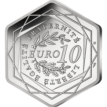 フランス 2024年 オリンピック・パラリンピック競技大会 パリ2024公式記念コイン 第4貨 ヘラクレスとノートルダム大聖堂 10ユーロ六角形銀貨 未使用