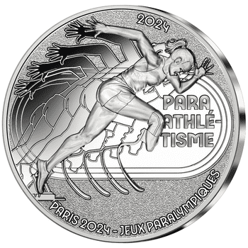 フランス 2024年 オリンピック・パラリンピック競技大会 パリ2024公式記念コイン スポーツシリーズ 第4貨 パラ陸上競技（ブレードランニング） 10ユーロ銀貨 プルーフ