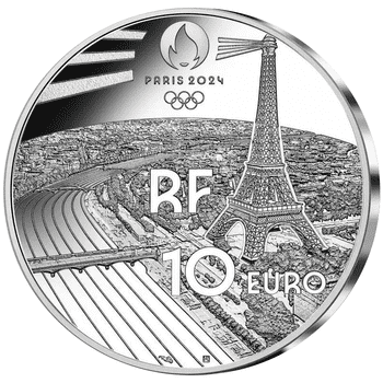 フランス 2024年 オリンピック・パラリンピック競技大会 パリ2024公式記念コイン スポーツシリーズ 第4貨 パラ陸上競技（ブレードランニング） 10ユーロ銀貨 プルーフ