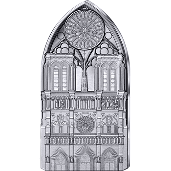 フランス 2024年 ノートルダム大聖堂の再建 (アーチ型) 10ユーロ銀貨 プルーフ