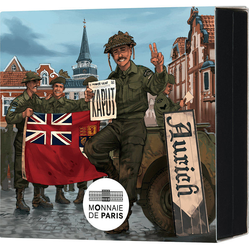 フランス 2025年 ヨーロッパ戦勝記念日80周年 カナダ兵士 10ユーロ銀貨