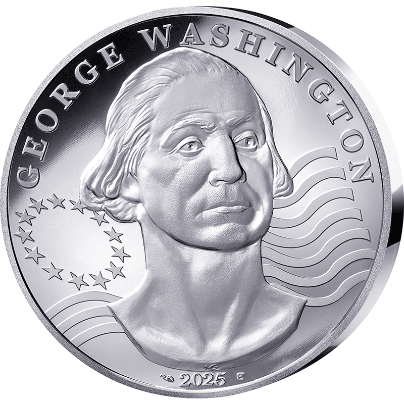 フランス 2025年 ジョージ・ワシントンの貢献 25ユーロ銀貨 2オンス
