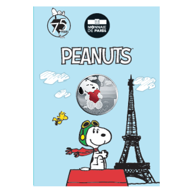 フランス 2025年 ピーナッツ75周年 ＜スヌーピーとハート＞ 10ユーロ