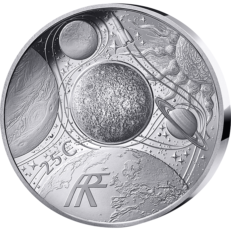 フランス 2025年 トマ・ペスケと宇宙の旅 25ユーロ銀貨NFCチップ付