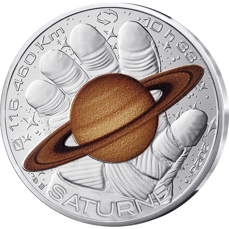 フランス 2025年 トマ・ペスケと宇宙の旅 土星 10ユーロカラー銀貨
