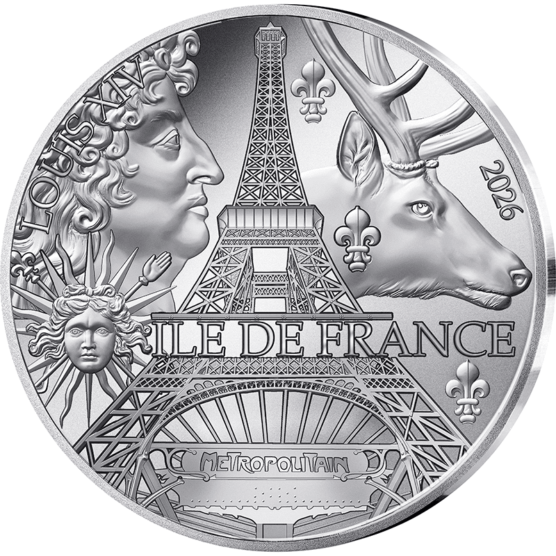 値下！[希少！]◆フランス　1544年ハンマー　銀貨ロレーヌ国　剣と盾 フランス 2026年 フランスの地域圏再編10周年 イル=ド=フランス地域圏