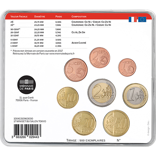 フランス 2017年 第28回 東京国際コイン・コンヴェンション記念ユーロ・ミントセット 通常貨8種セット 未使用
