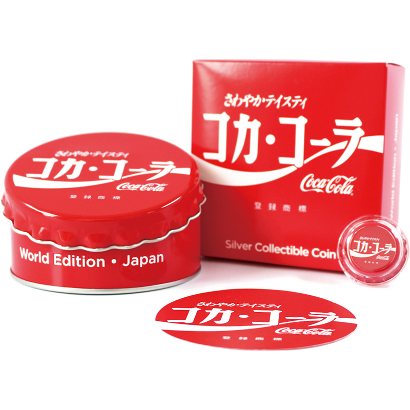 フィジー 2020年 コカ・コーラ 日本版 1ドルカラー銀貨 プルーフ