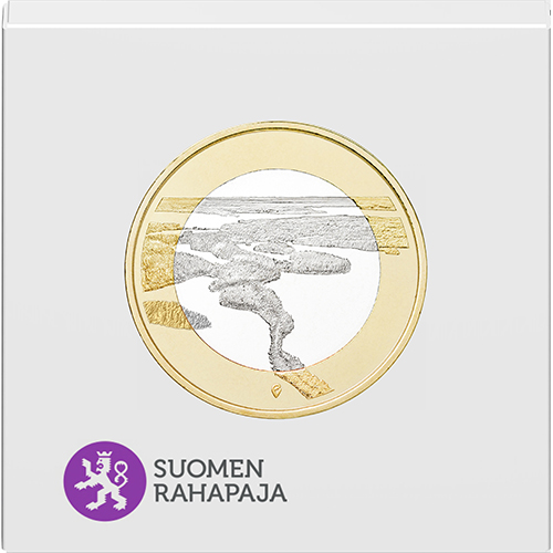 フィンランド 2018年 フィンランドの風景シリーズ プンカハリュ 5ユーロバイメタル貨 プルーフ