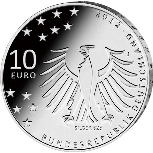 ドイツ 2012年 ゲアハルト・ハウプトマン生誕150周年 10ユーロ白銅貨 未使用