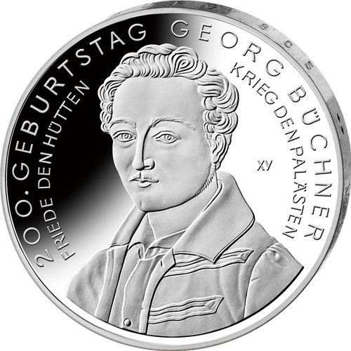 ドイツ 2013年 ゲオルク・ビューヒナー生誕200周年 10ユーロ白銅貨 未使用