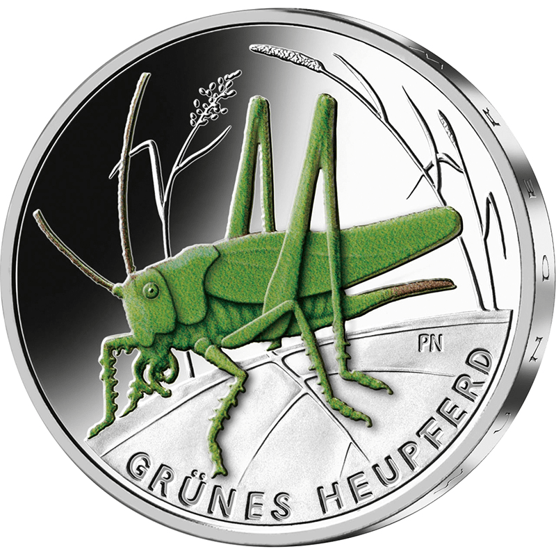 ドイツ 2024年 昆虫の不思議な世界シリーズ 最終貨 ヤブキリ 5ユーロ