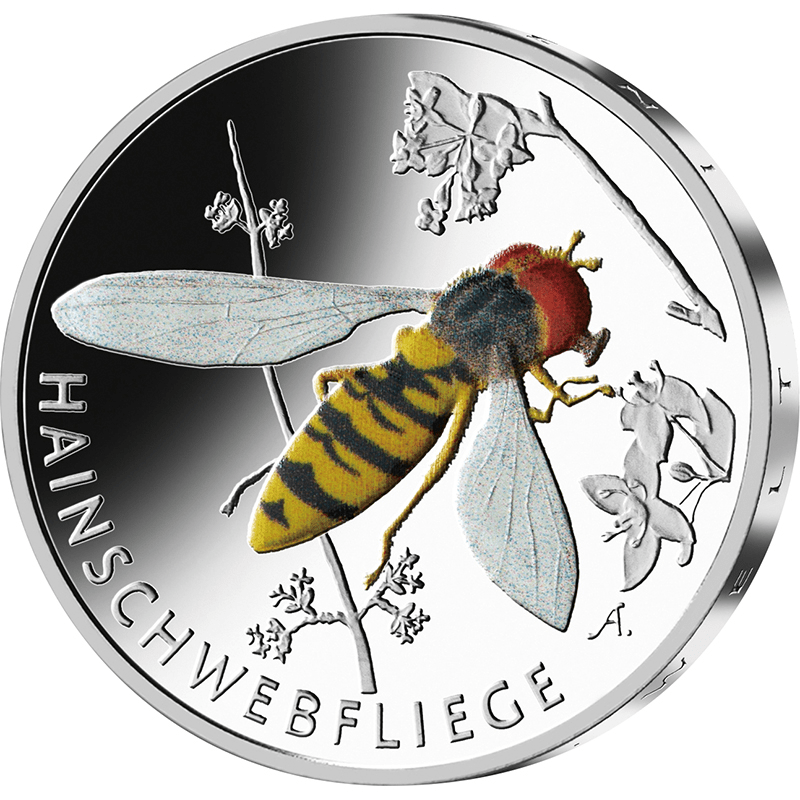 ドイツ 2024年 昆虫の不思議な世界シリーズ 最終貨 ホソヒラタアブ 5