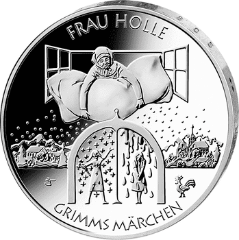ドイツ 2021年 グリム童話 「ホレのおばさん」 20ユーロ銀貨 プルーフライク