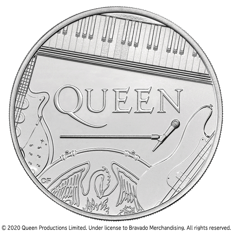 英国 2020年 伝説のミュージシャン QUEEN 5ポンド白銅貨 未使用 