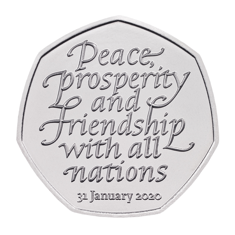英国 2020年 EU離脱記念 50ペンス白銅貨 未使用