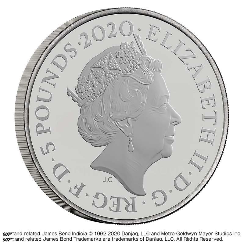 英国 2020年 007 ジェームズ・ボンド 第1貨 5ポンド白銅貨 未使用 