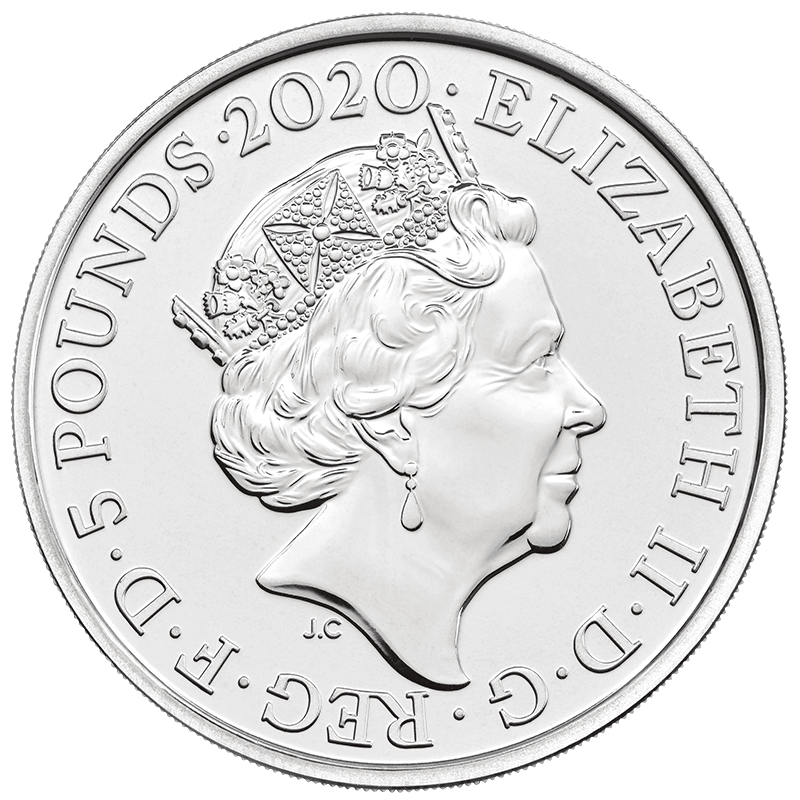 英国 2020年 伝説のミュージシャン エルトン・ジョン 5ポンド白銅貨 未使用