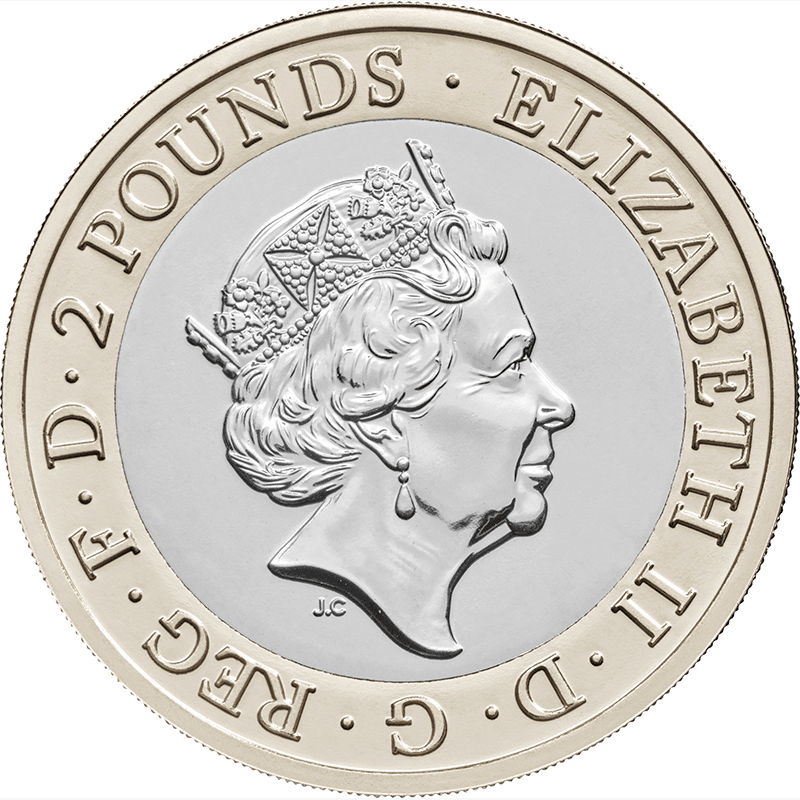 英国王立造幣局によるメイフラワー号上陸400周年記念2ポンド銀貨