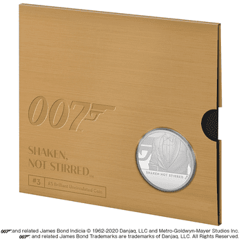 英国 2020年 007 ジェームズ・ボンド 第3貨 最終貨 5ポンド白銅貨 未使用