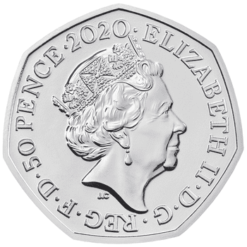 英国 2020年 くまのプーさん コインコレクション ピグレット 50ペンス白銅貨 未使用