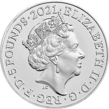英国 2021年 「ミスターメン リトルミス」出版50周年 ハッピーくん 5ポンド白銅貨 未使用