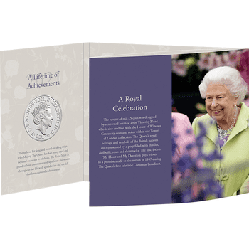 英国 2021年 女王エリザベス2世生誕95周年 5ポンド白銅貨 未使用