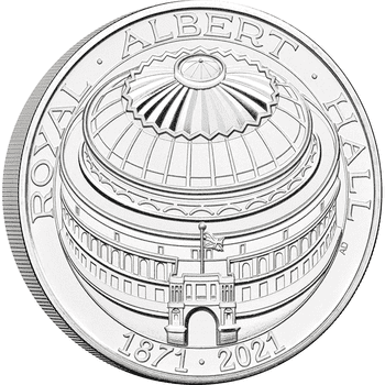 英国 2021年 ロイヤル・アルバート・ホール開館150周年 5ポンド白銅貨 未使用