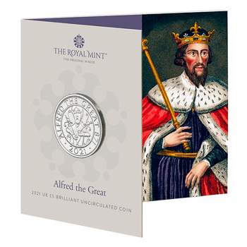 英国 2021年 アルフレッド大王即位1150周年 5ポンド白銅貨 未使用