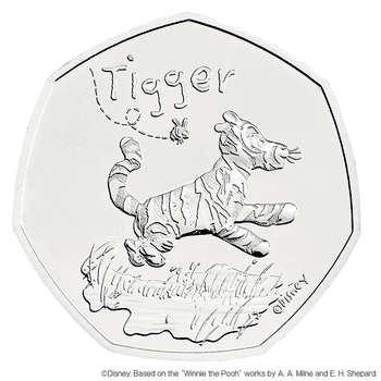 英国 2021年 くまのプーさん コインコレクション ティガー 50ペンス白銅貨 未使用