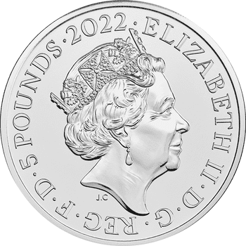 英国 2022年 女王エリザベス2世治世シリーズ 栄誉の授与 5ポンド白銅貨 未使用
