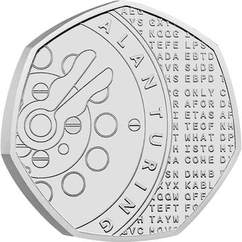 英国 2022年 科学界の革新者 最終貨 アラン・チューリング 50ペンス白銅貨 未使用