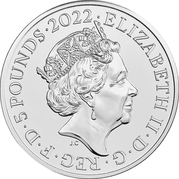 英国 2022年 女王エリザベス2世治世シリーズ 最終貨 英連邦の国々 5ポンド白銅貨 未使用