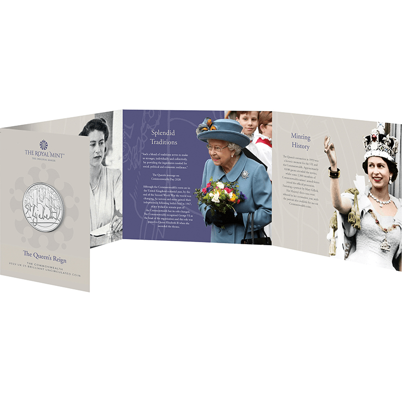 2022 エリザベス2世 女王の治世シリーズ第3弾 英連邦 5ポンドプルーフ金貨