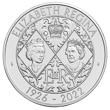 英国 2022年 女王エリザベス2世 5ポンド白銅貨 未使用