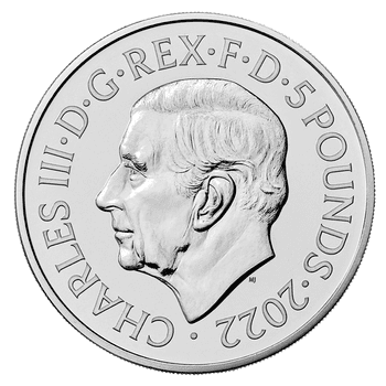 英国 2022年 女王エリザベス2世 5ポンド白銅貨 未使用